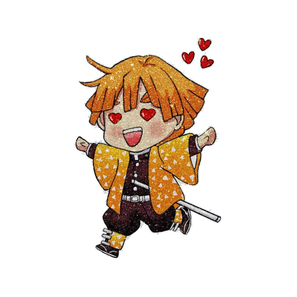 Chibi Zenitsu Glitter Sticker